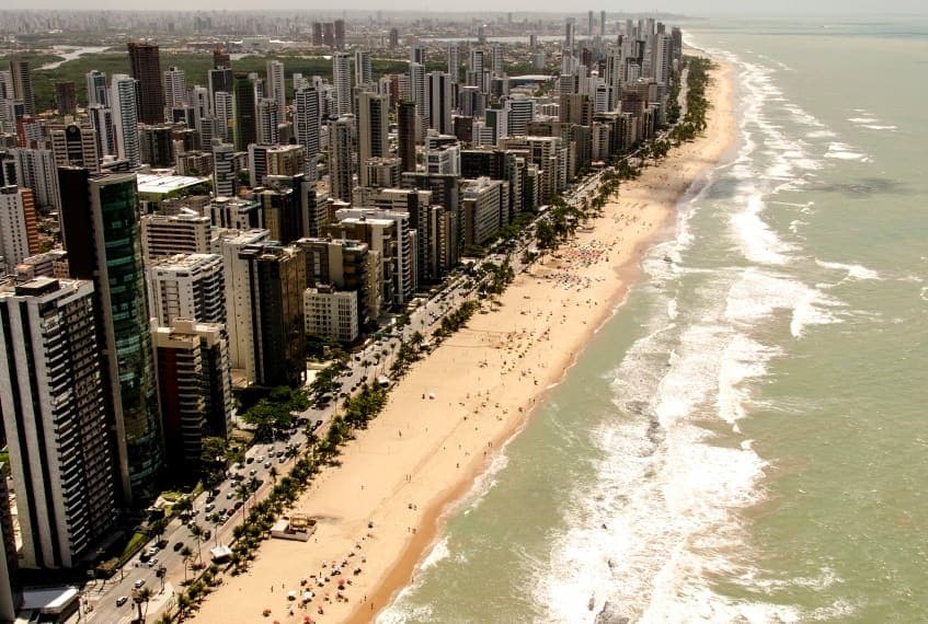 Vista aérea da orla do Recife, Pernambuco